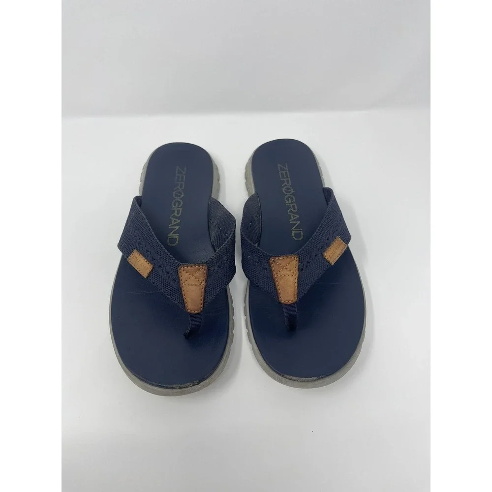 Cole Haan ZeroGrand Stitchlite Mens‎ Size 7 Sandals Flip Flop Comfort Navy Blue